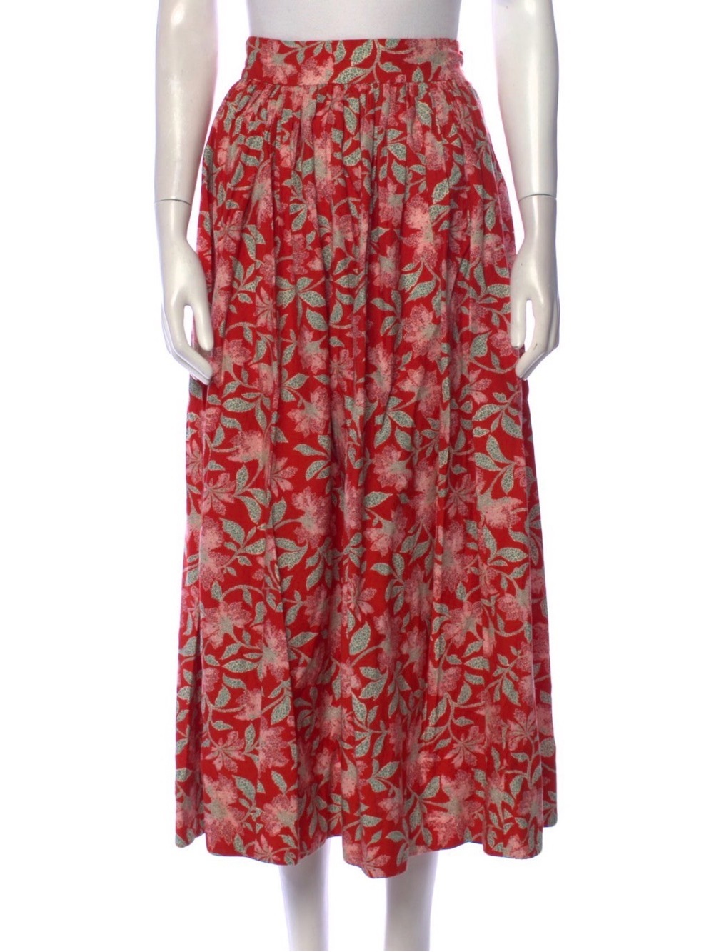 Doen Amalfi Red Floral Maxi Skirt size small TTS